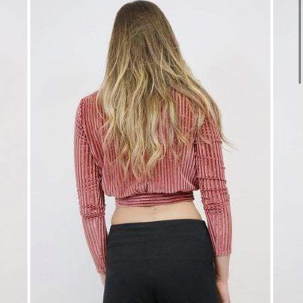 Wander + Lost Velour Carmen Crop Top - Picture 2 of 6